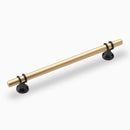 Cambridge Luxury Cabinet Hardware - Polished Gold mixed Matte Black Cabinet Door Handle 192mm Lengths