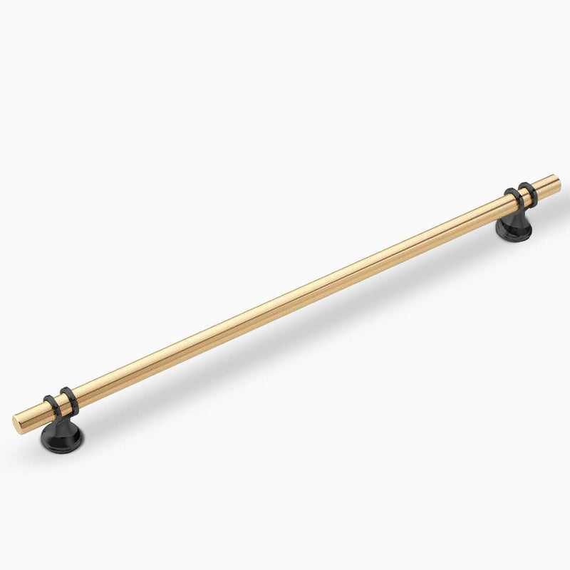 Cambridge Luxury Cabinet Hardware - Polished Gold mixed Matte Black Cabinet Door Pull 320mm Lengths