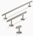 Designer Solid Brass Round Cabinet Handle Pull in Satin Nickel